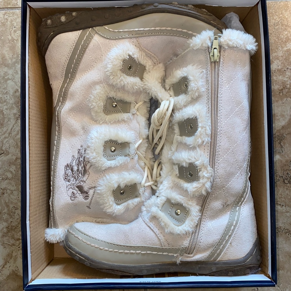 US Polo Assn - Girls’ Size 4- Faux fur-lined boots
